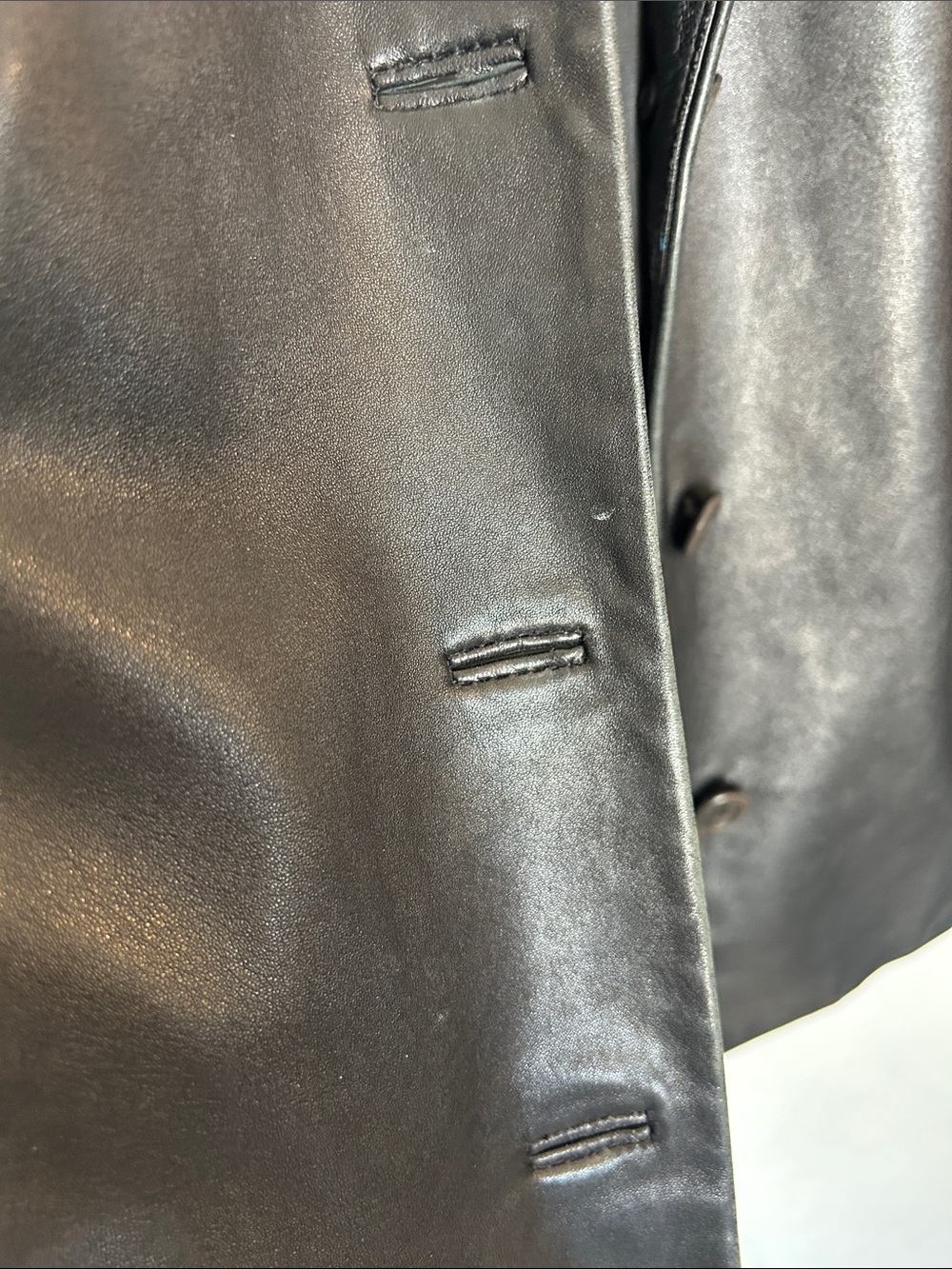 Y2K Brooks Brothers Black Leather Button-Up Jacket - Picture 4 of 9